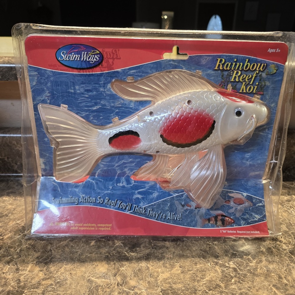 NOS‎ Rainbow Reef Koi Swimming So Real You Think It's Alive Pond Pool Action Toy